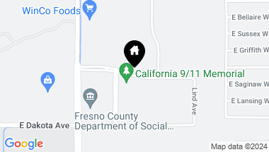 Map of 5983 E E Pontiac Way Way, Fresno CA, 93727