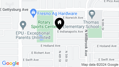 Map of 3438 E Indianapolis Avenue, Fresno CA, 93726