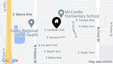 Map of 535 E Vartikian Avenue, Fresno CA, 93710