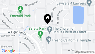Map of 3383 W Menlo Avenue, Fresno CA, 93711