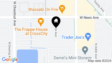 Map of 7953 N Justin Avenue, Fresno CA, 93720