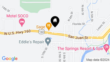 Map of 850 Rosita Street, Pagosa Springs CO, 81147