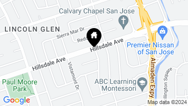 Map of 1248 Hillsdale AVE, SAN JOSE CA, 95118