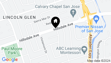Map of 1248 Hillsdale Avenue, San Jose CA, 95118