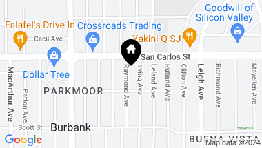 Map of 342 Raymond Avenue, San Jose CA, 95128