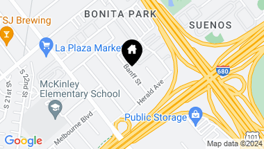 Map of 670672 Banff Street, San Jose CA, 95116