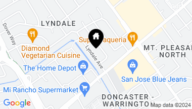 Map of 10090 Lyndale Avenue, San Jose CA, 95127