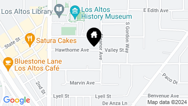 Map of 172 Hawthorne Avenue, Los Altos CA, 94022