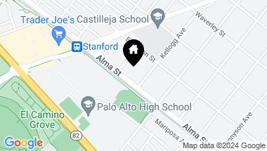 Map of 1341 Alma Street, Palo Alto CA, 94301