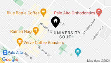 Map of 663 Waverley Street, Palo Alto CA, 94301