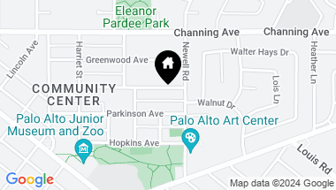 Map of 1424 Harker Avenue, Palo Alto CA, 94301