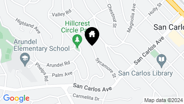 Map of 412 Sycamore Street, San Carlos CA, 94070