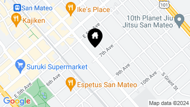 Map of 617 S Delaware Street, San Mateo CA, 94402