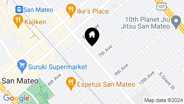 Map of 609 S Delaware Street, San Mateo CA, 94402