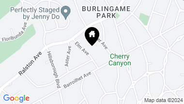 Map of 132 Elm AVE, BURLINGAME CA, 94010