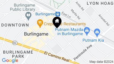 Map of 1200 Howard AVE 101-102, BURLINGAME CA, 94010