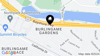 Map of 909 Rollins RD 1, BURLINGAME CA, 94010