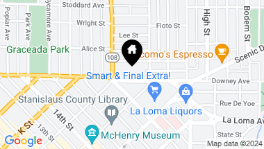 Map of 121 Downey Avenue, Modesto CA, 95354