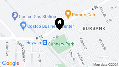Map of 166 B Street, Hayward CA, 94541