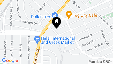 Map of 127 Wellington Avenue, Daly City CA, 94014