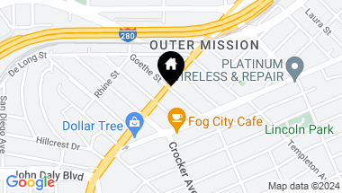 Map of 89 Goethe Street # 10, Daly City CA, 94014