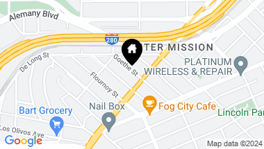 Map of 129 Goethe Street, San Francisco CA, 94112