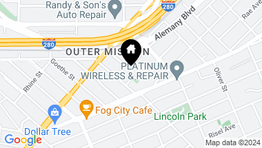 Map of 39 Lessing Street, San Francisco CA, 94112