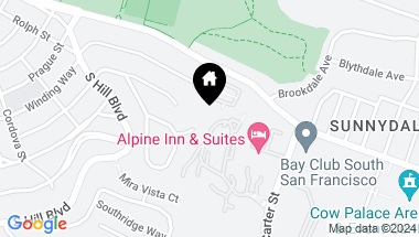 Map of 1004 Saddleback Drive, San Francisco CA, 94134