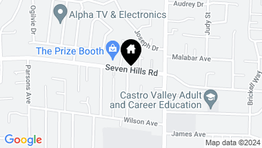 Map of 4305 Seven Hills Road, Castro Valley CA, 94546