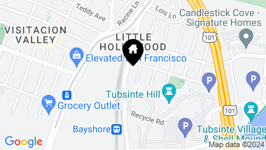 Map of 333 Tunnel Ave, San Francisco CA, 94134
