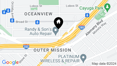 Map of 115 Plymouth Avenue # A, San Francisco CA, 94112