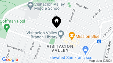 Map of 263 Raymond Avenue, San Francisco CA, 94134