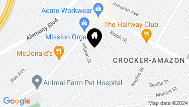 Map of 31 Cross Street, San Francisco CA, 94112