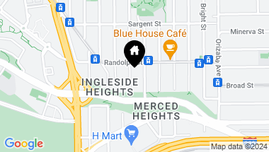 Map of 62 Vernon Street, San Francisco CA, 94132