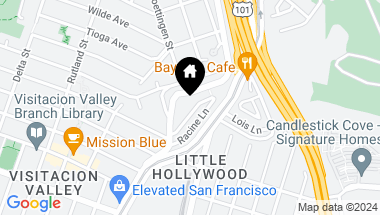 Map of 52 Wabash Terrace, San Francisco CA, 94134