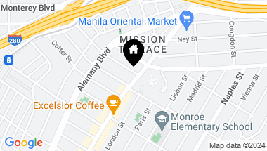 Map of 4340 Mission Street, San Francisco CA, 94112