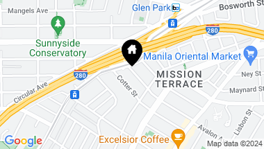 Map of 247 Theresa Street, San Francisco CA, 94112