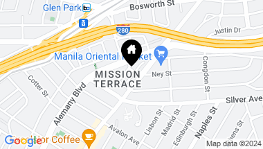 Map of 25 Admiral Avenue, San Francisco CA, 94112