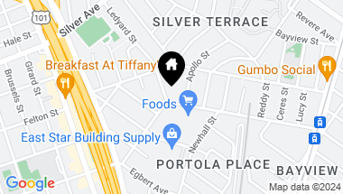 Map of 346 Williams Avenue, San Francisco CA, 94124