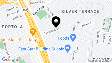 Map of 665 Thornton Avenue, CA, 94124