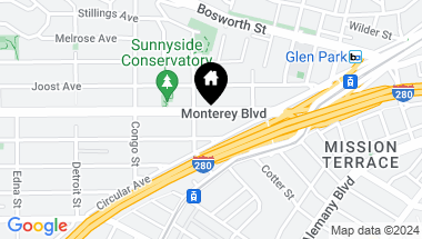 Map of 171 Monterey Boulevard, San Francisco CA, 94131