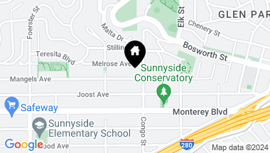 Map of 216 Mangels Avenue, San Francisco CA, 94131