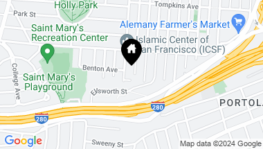 Map of 862 Moultrie Street, San Francisco CA, 94110
