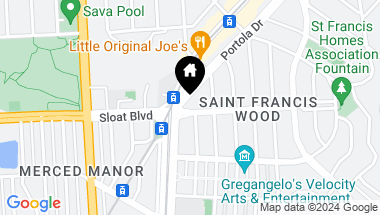 Map of 25 St Francis Boulevard, San Francisco CA, 94127