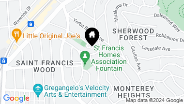 Map of 254 Santa Paula Avenue, San Francisco CA, 94127
