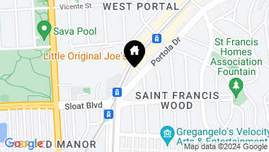 Map of 1620 Portola Drive, San Francisco CA, 94127