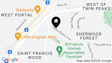 Map of 34 Yerba Buena Avenue, San Francisco CA, 94127