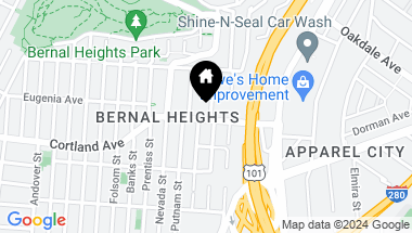 Map of 198 Bradford Street, San Francisco CA, 94110