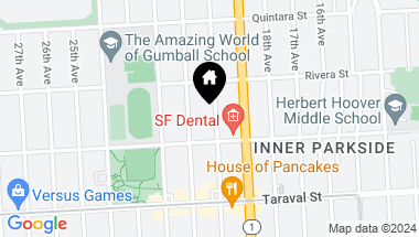 Map of 2259 20th Avenue, San Francisco CA, 94116