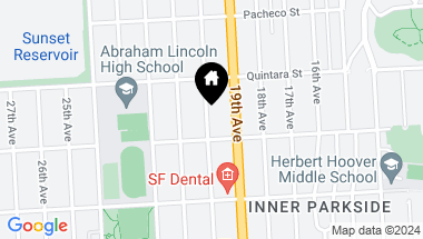 Map of 2166 20th Avenue, San Francisco CA, 94116